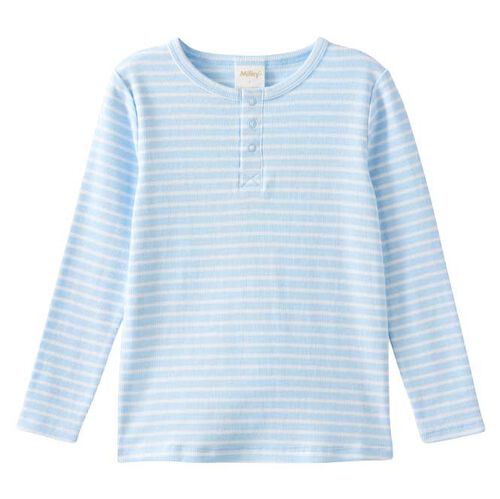 Milky Mist Stripe Henley